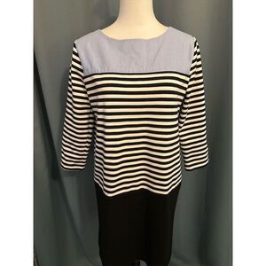 Ann Taylor Loft Women's M Stripe Color Block Shift Dress Knee Length